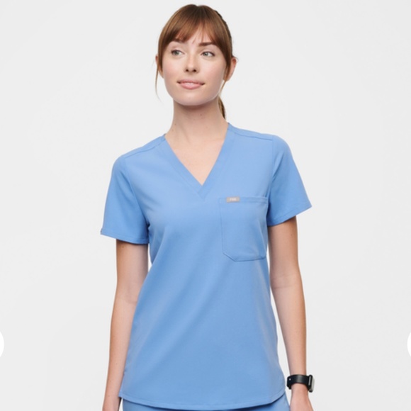 FIGS Catarina™ Scrub Top - Ceil Blue (Small) - Picture 1 of 6